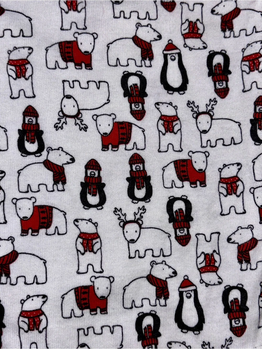 Carter's 2 Pack Bodysuits White Red & Black Polar Bear Trees 6 M Long-Sleeve NWT